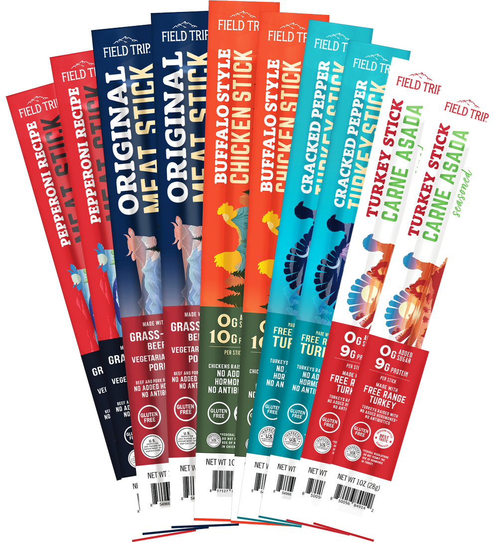 Variety 10ct Sticks (Beef/Pork/Turkey) — Field Trip Snacks